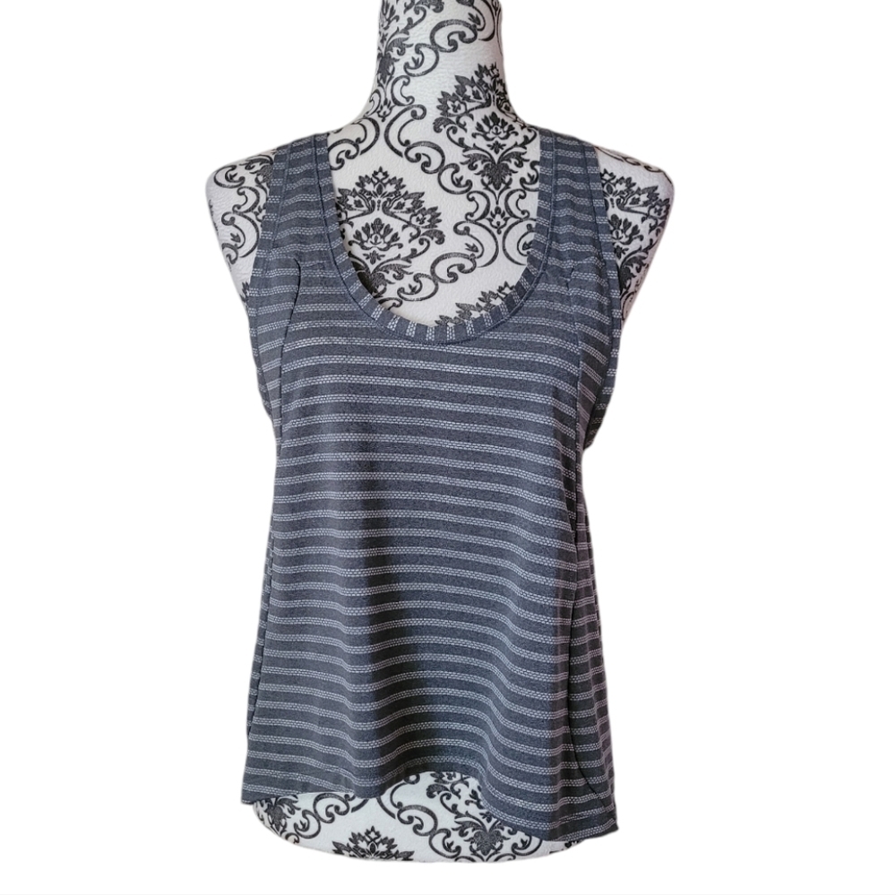 ZYIA Gray Striped Open-Back Tank - Picture 2 of 9